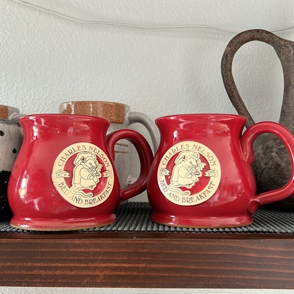 Sunset Hill Stoneware blue snowflake mugs - set of 2 - Picture 1 of 11